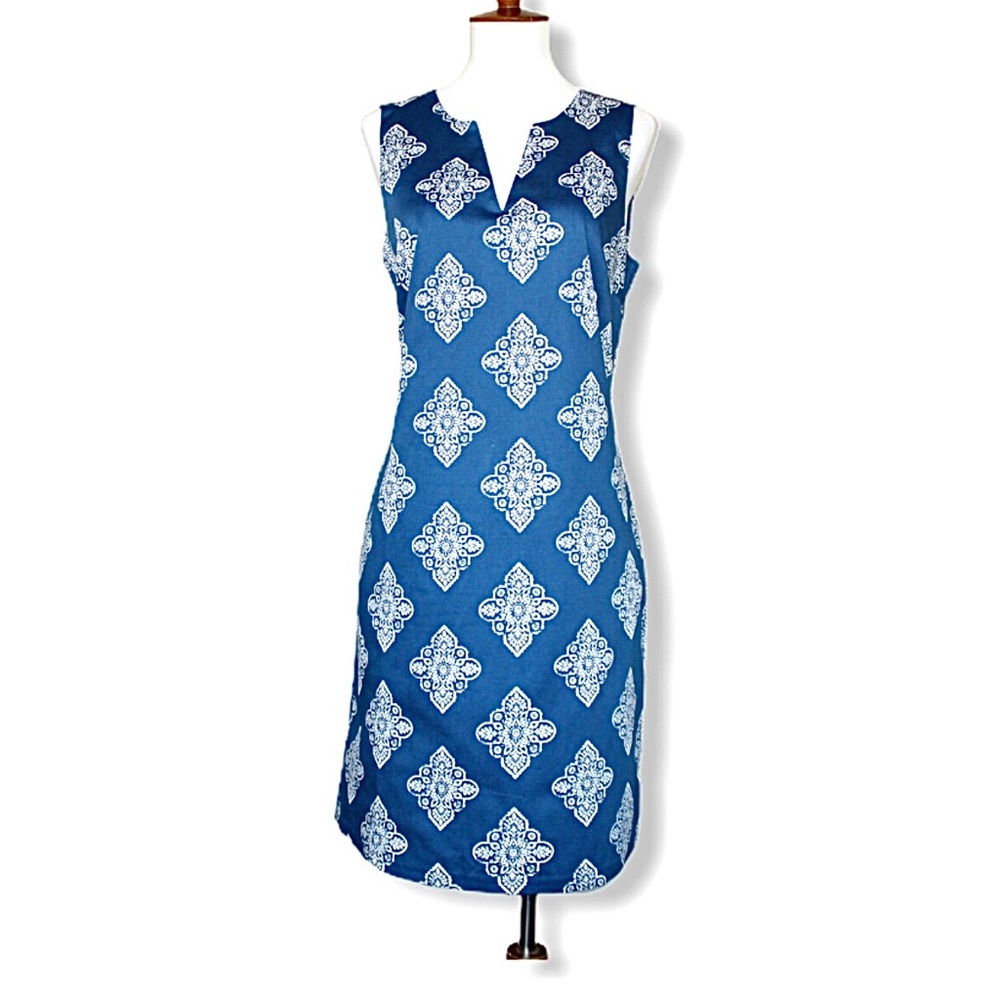 Cynthia Rowley Blue Paisley Mini Sheath Dress 4